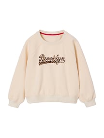 Mädchen-Sweatshirt mit Brooklyn-Print und Zebramuster