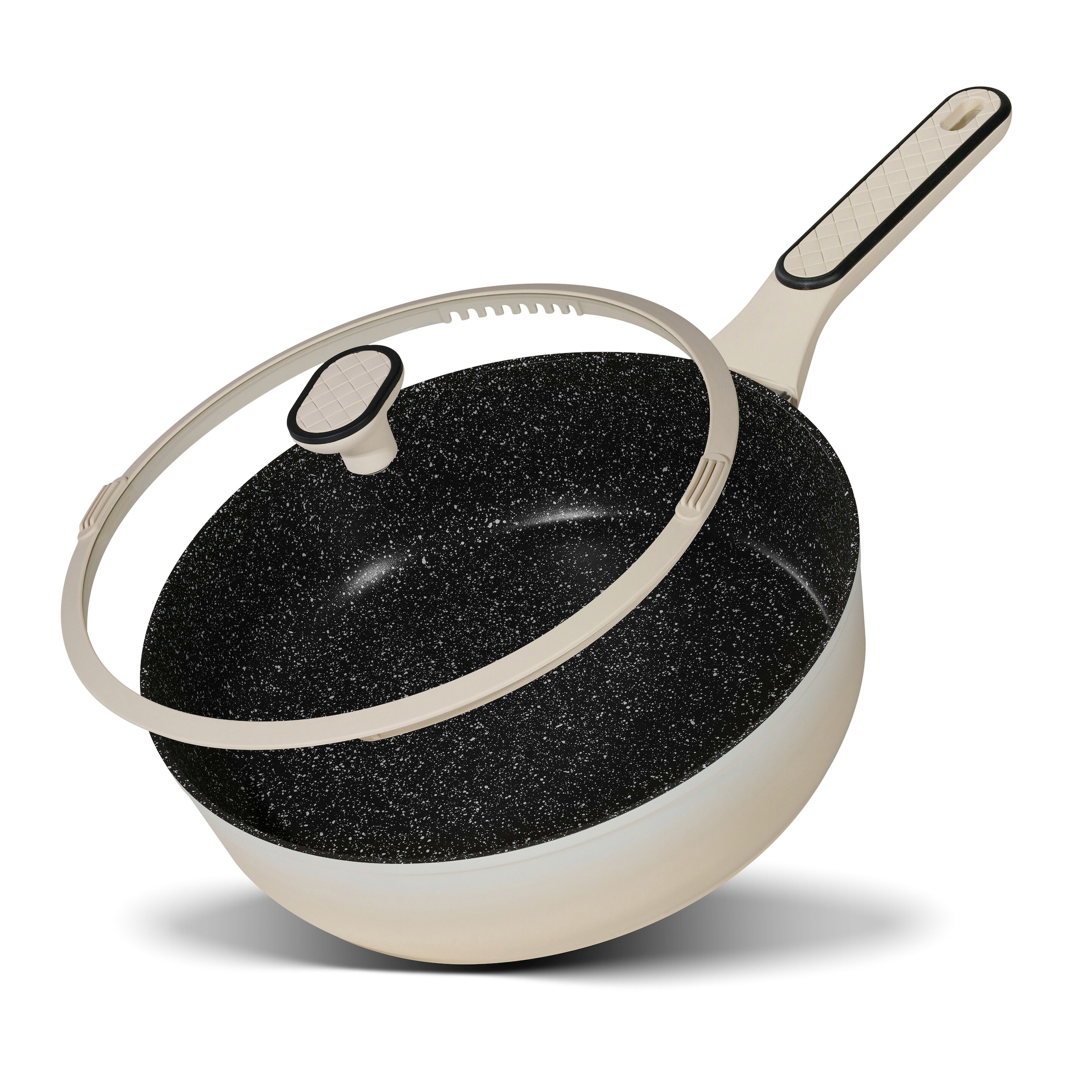 STONELINE® STONELINE Schmorpfanne 28 cm Creme | mit Deckel
