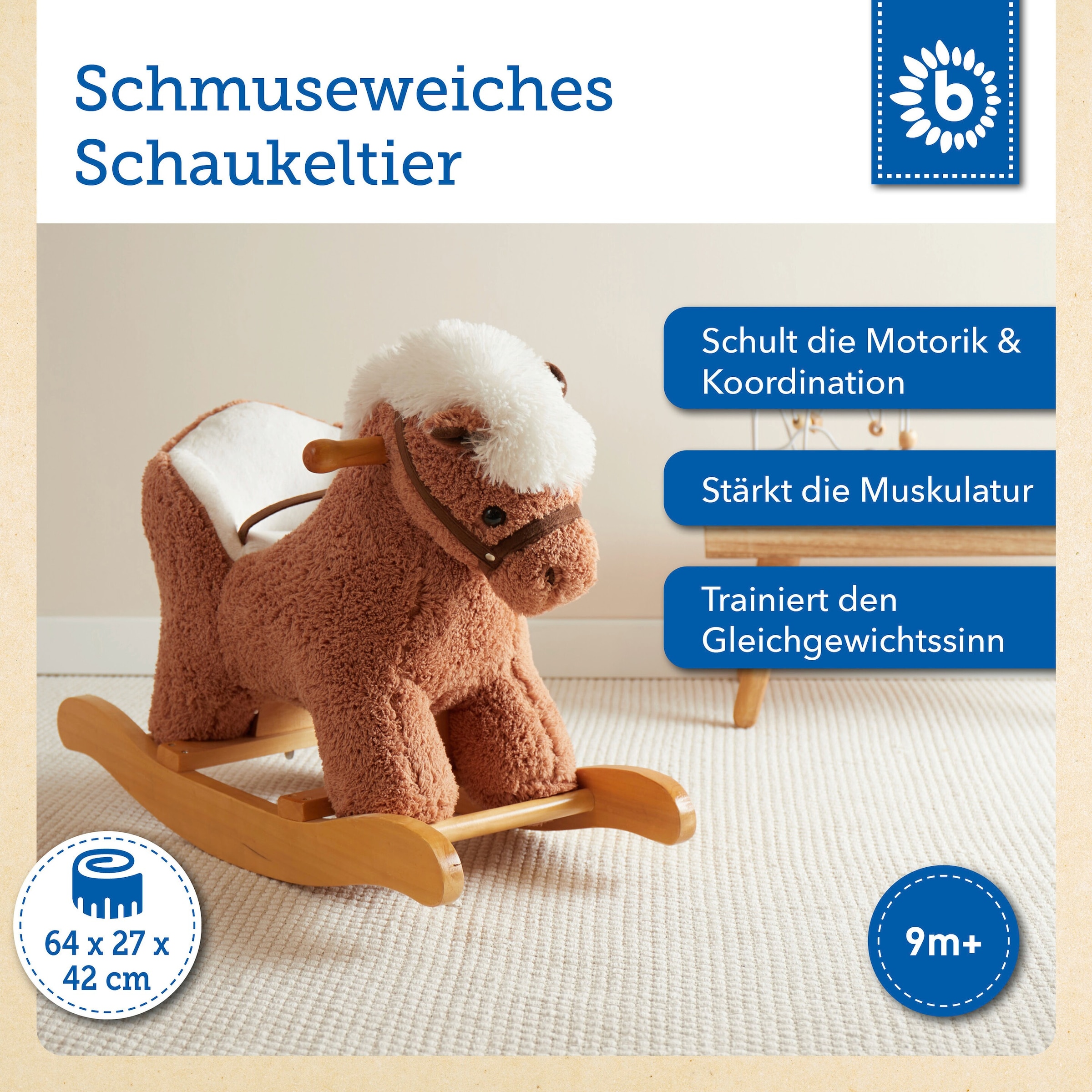 Bieco Plüsch Schaukeltier Pferd