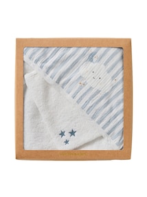 Set aus Badecape & Waschhandschuh Baby IN DEN WOLKEN