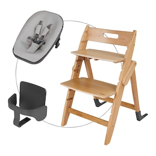 Ensemble chaise haute évolutive Yippy Trunk chêne avec élément spécial nouveau-né et kit Starter