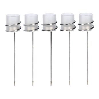 Rvs-theelichthouders, 5 stuks