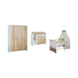 3-tlg. Babyzimmer Eco Plus mit 3-türigem Kleiderschrank