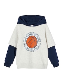 Jungen Kapuzensweatshirt mit Lageneffekt & Recycling-Polyester