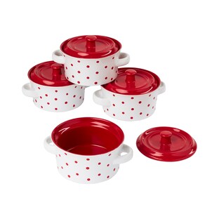 Petites casseroles à pois, 4 pièces