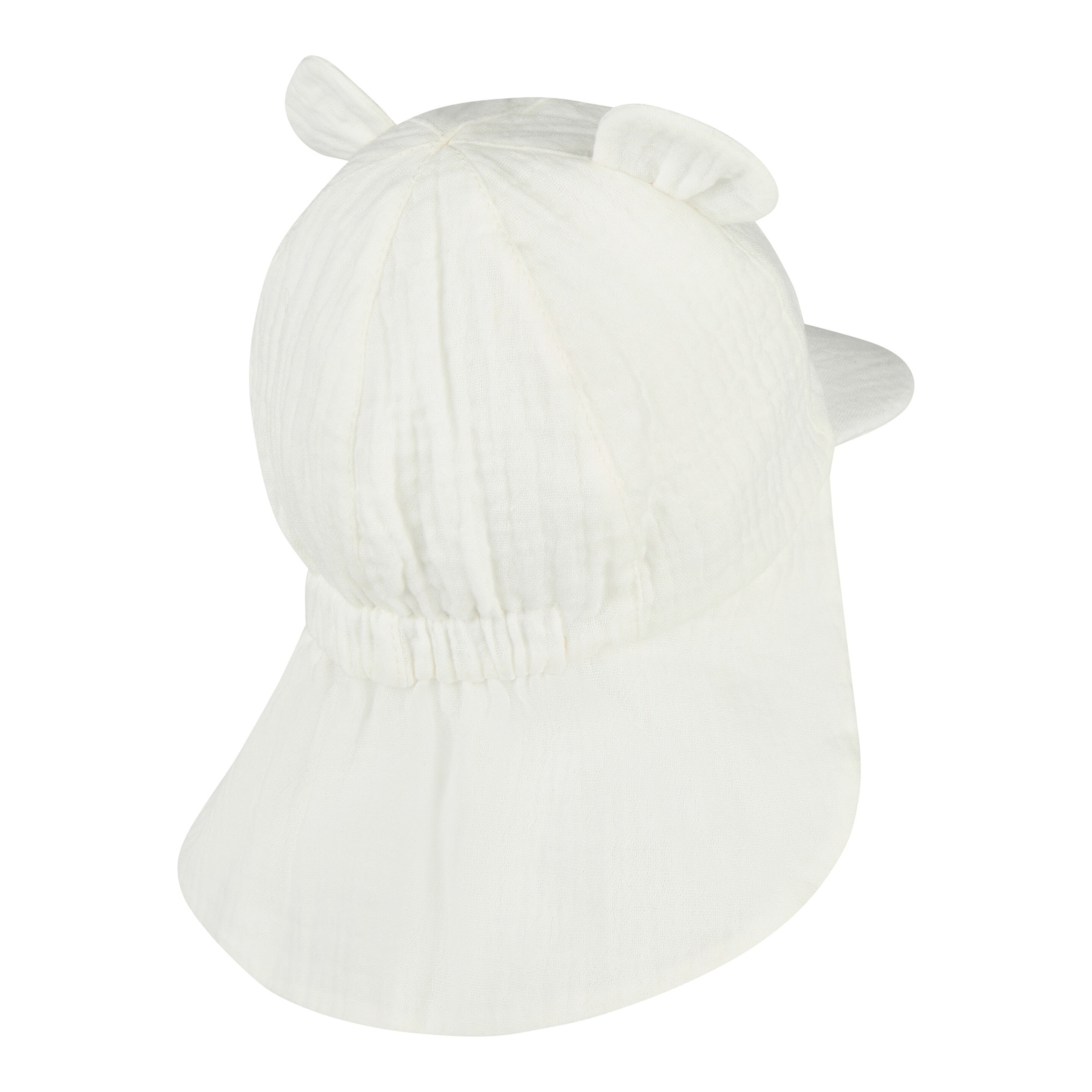 Musselin-Schirmmütze mit Nackenschutz und Ohren