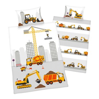 Flanell-Bettwäsche Baustelle 40x60 / 100x135 cm