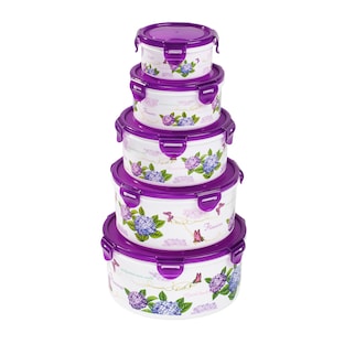 Frischhaltedosen-Set "Hortensie", 10-teilig