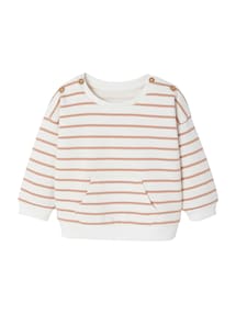 Gestreiftes Baby Sweatshirt mit geknöpften Schultern