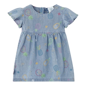 Jeans-Kleid kurzarm Ananas
