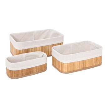 Paniers de rangement en bambou, 3 pièces