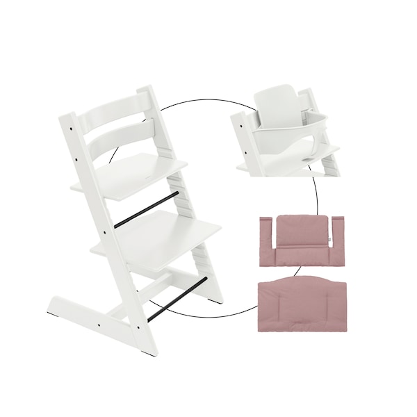 White / Heather Mauve