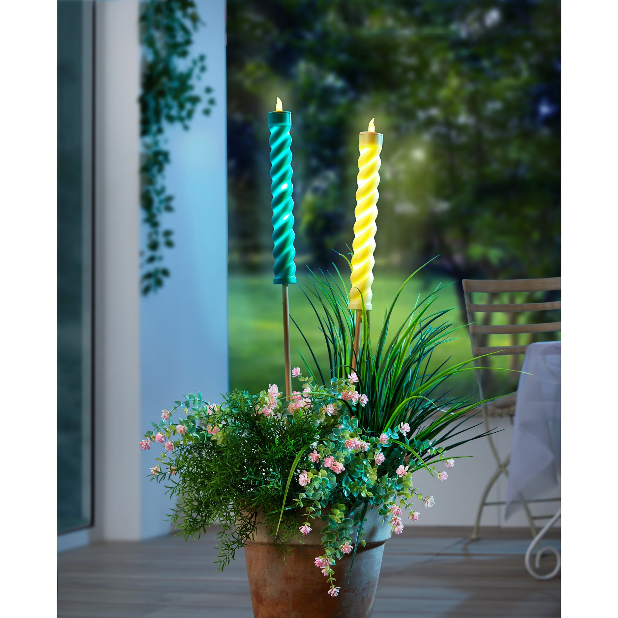 Solar-LED-Fackel „Kerze“, 2 Stück