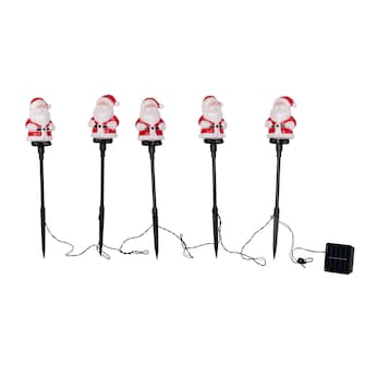 Solar-LED-Gartenstecker "Weihnachtsmänner", 5 Stück