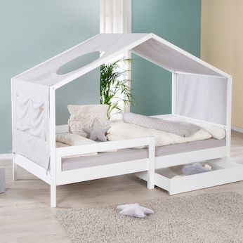 Hausbett 90 x 200 hoch weiß  