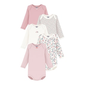 5er-Pack Bodys langarm Blumen