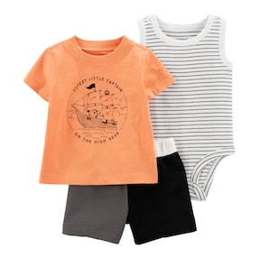 3-tlg. Set Body ohne Arm, T-Shirt und Shorts Schiff