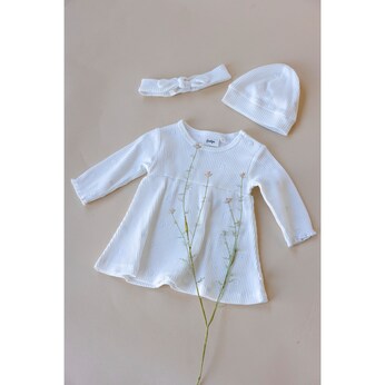 Kleid langarm Blumenstickerei Rippqualität
