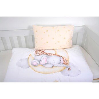 Flanell Wende-Bettwäsche Sleeping on the moon 40x60 / 100x135 cm