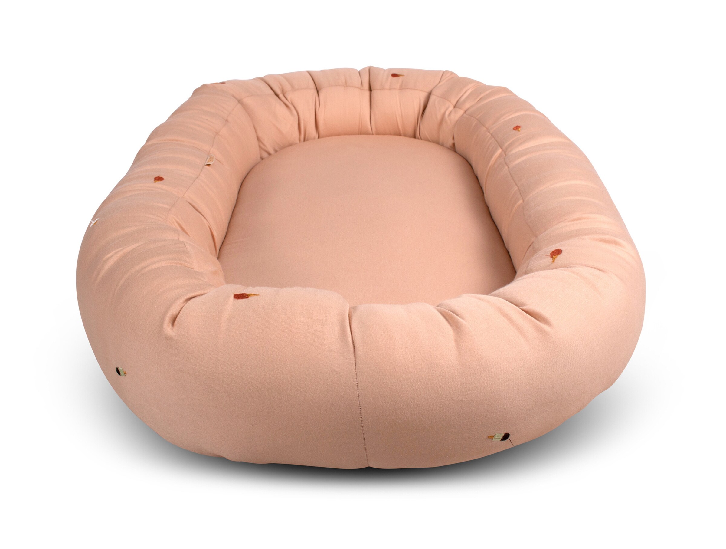 Thumbnail - Filibabba Babynest 2. Generation – Cool Summer Stickerei – Frappé