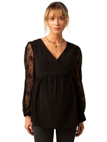 Elegante Bluse mit Spitze für Schwangerschaft und Stillzeit