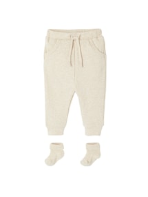 Jungen Baby-Set: Hose & Socken aus Rippmaterial