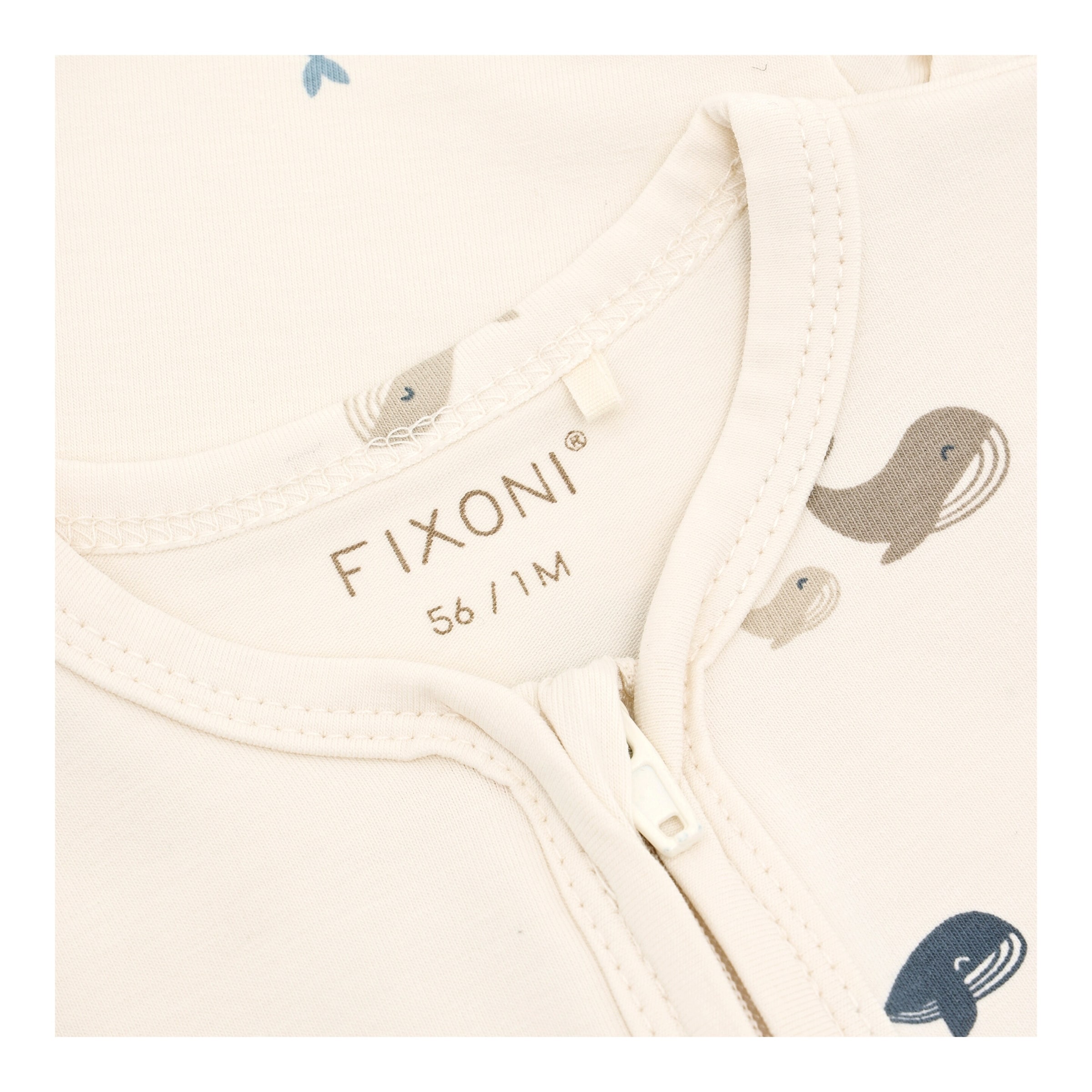 Schlafoverall mit Fuß Wale