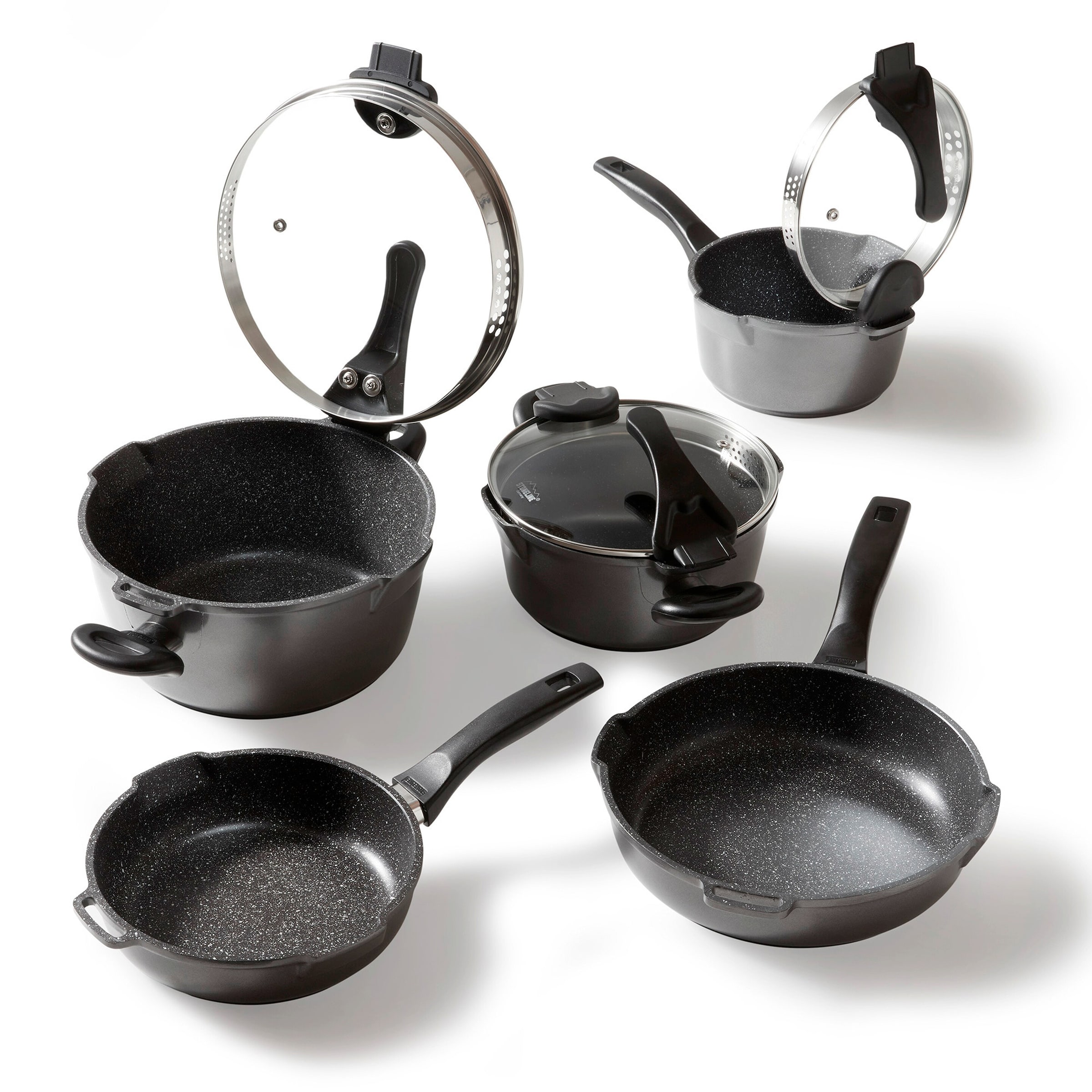 STONELINE® STONELINE FUTURE Kochgeschirr-Set 8-teilig 18/20/24 | mit Deckeln