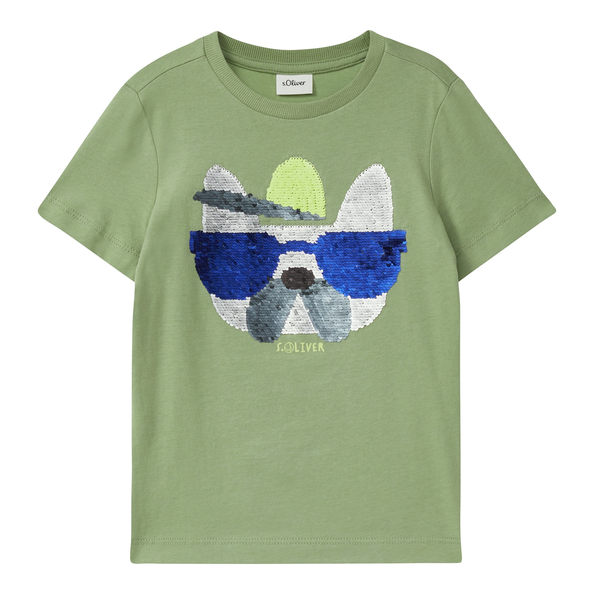 S.Oliver T-Shirt Hund Wendepailletten