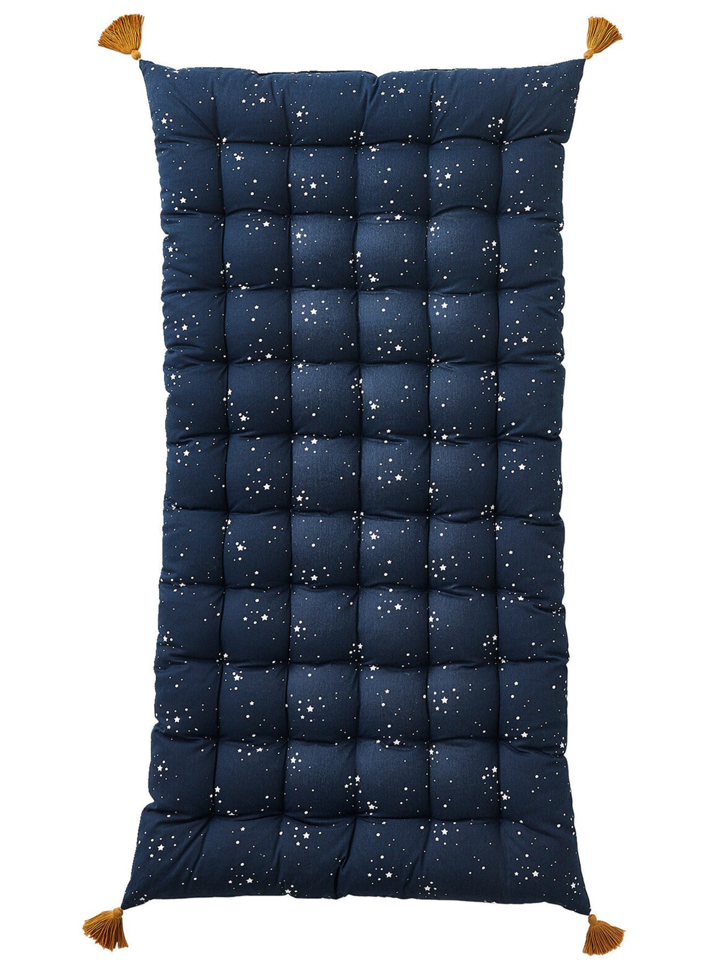 VERTBAUDET Kinder Bodenmatratze Mit Bommeln - Blumenmuster 60x120cm - Baumwolle - 8cm Dicke