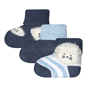 Lot de 3 paires de chaussettes bébé lion rayures