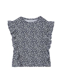 Mädchen Top mit Volants und Blumenmotiven, Recycling-Baumwolle