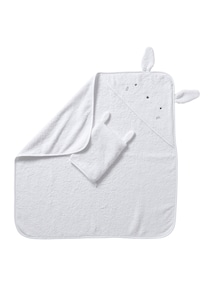 Bio-Kollektion: Baby-Set aus Badetuch und Waschhandschuh