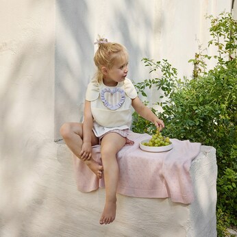 Pointelle Decke - Misty Pink