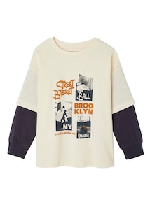 Shirt mit Fotoprint Brooklyn und Lagen-Look Jungen