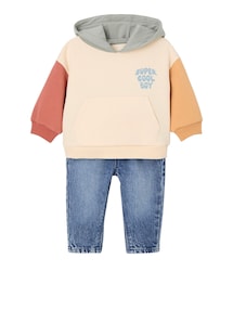 Baby-Set: Kapuzensweatshirt und Jeans Boy, Recycling-Polyester