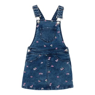 Jeans-Latzkleid Blumen