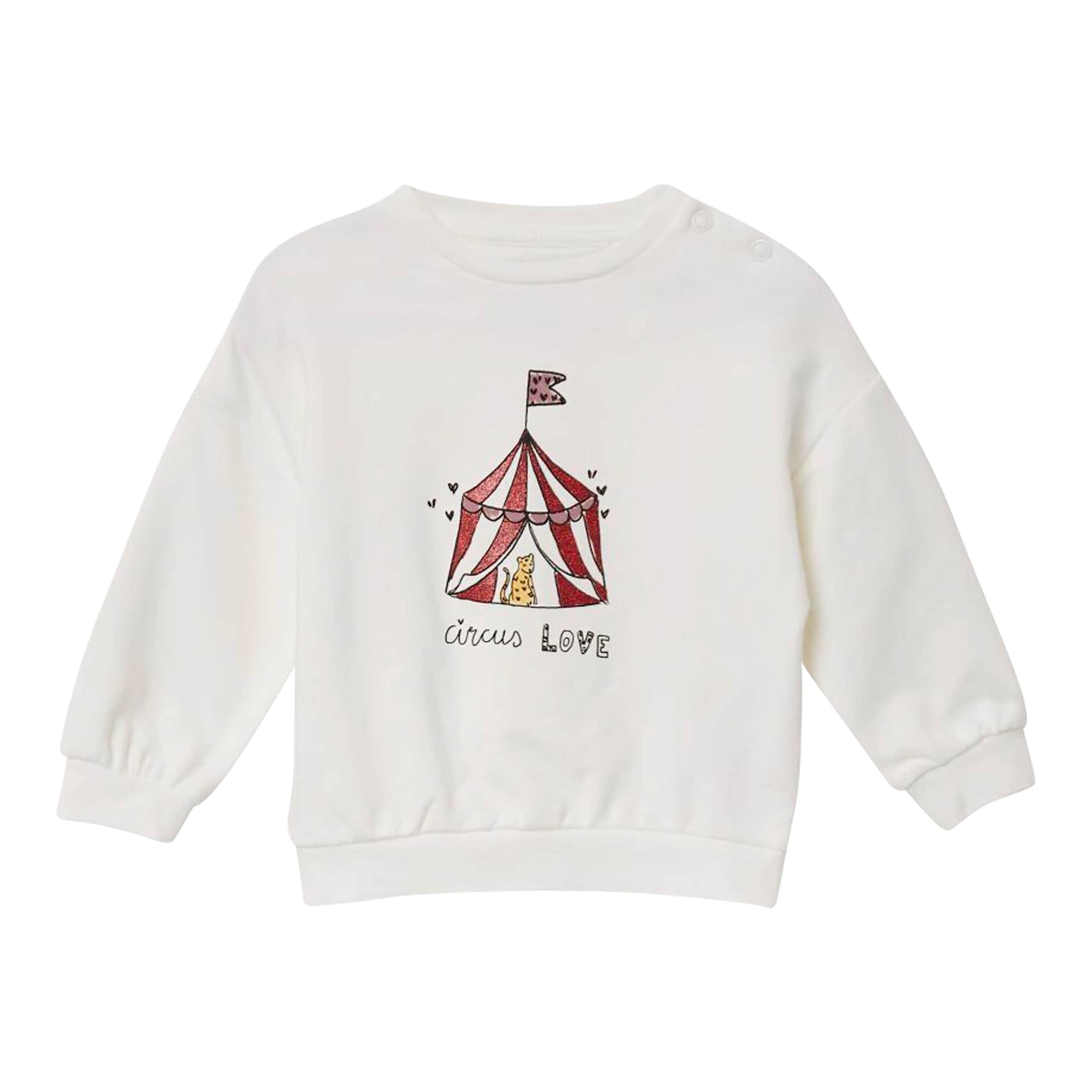 Weit geschnittenes Sweatshirt mit glitzerndem Druck vorne für Babys s.Oliver