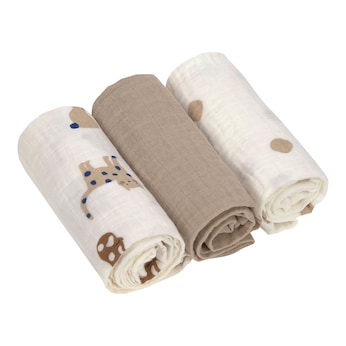 Lot de 3 langes en gaze 60x60 cm