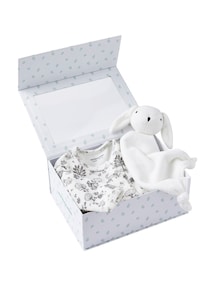 Geschenk-Set für Neugeborene: Strampler & Schmusetuch mit Recycling-Polyester
