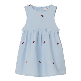 Chambray-Kleid ohne Arm Marienkäfer