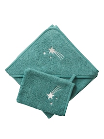Baby Kapuzenbadetuch & Waschhandschuh