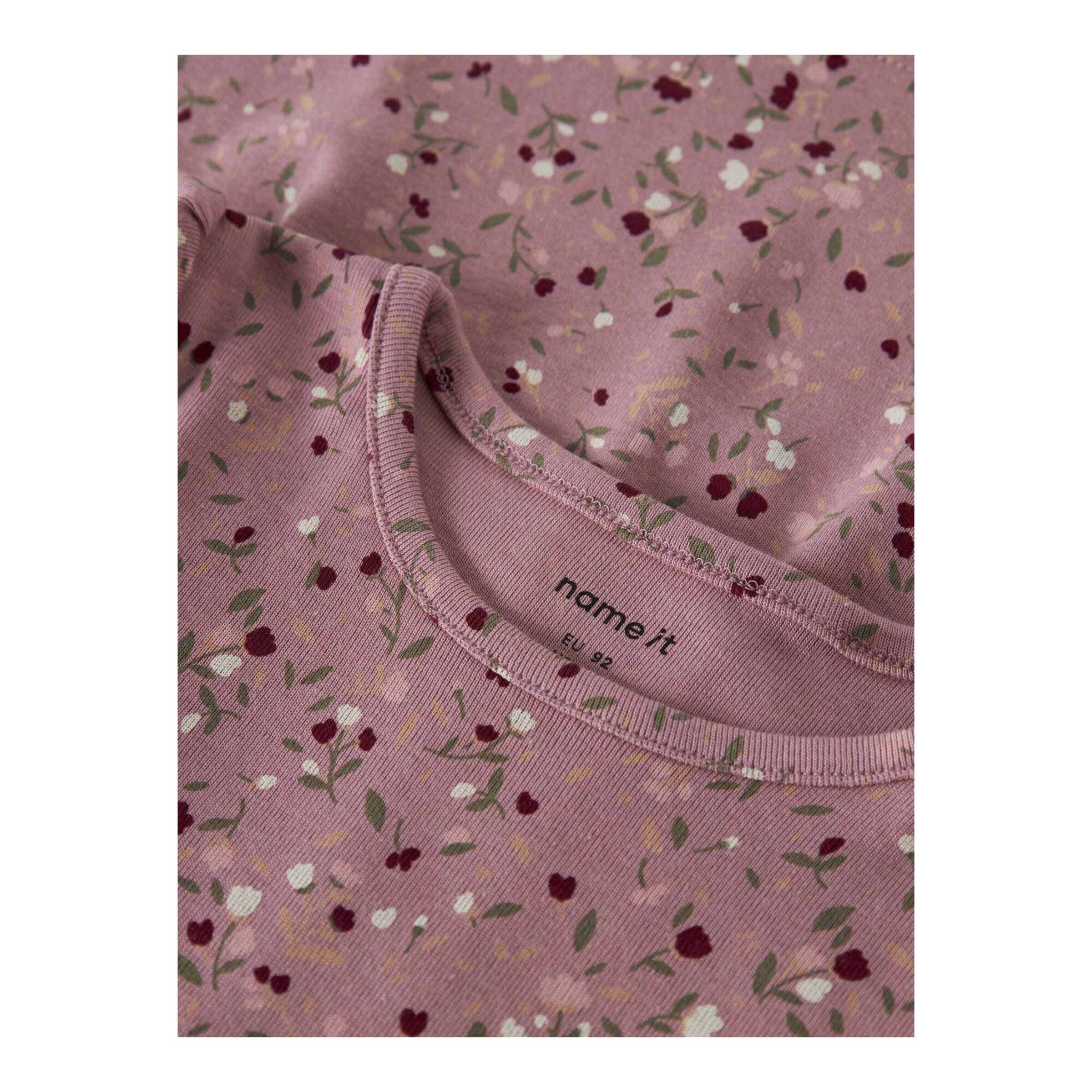 Kleid langarm Blumen Rippqualität