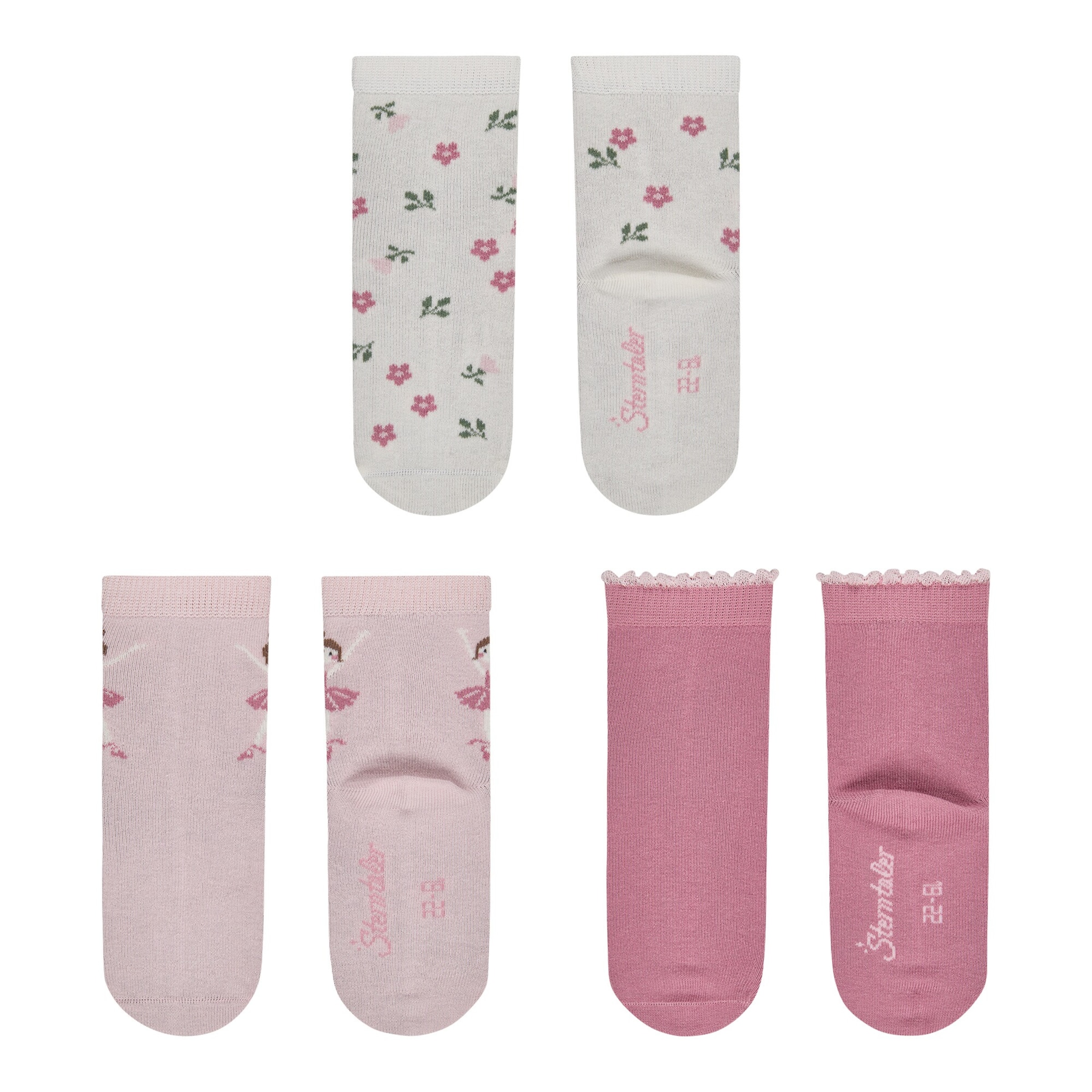 Sterntaler 3er-Pack Socken Blumen Ballerina