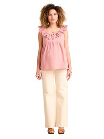 Musselinbluse mit Lochstickereien für Schwangerschaft und Stillzeit