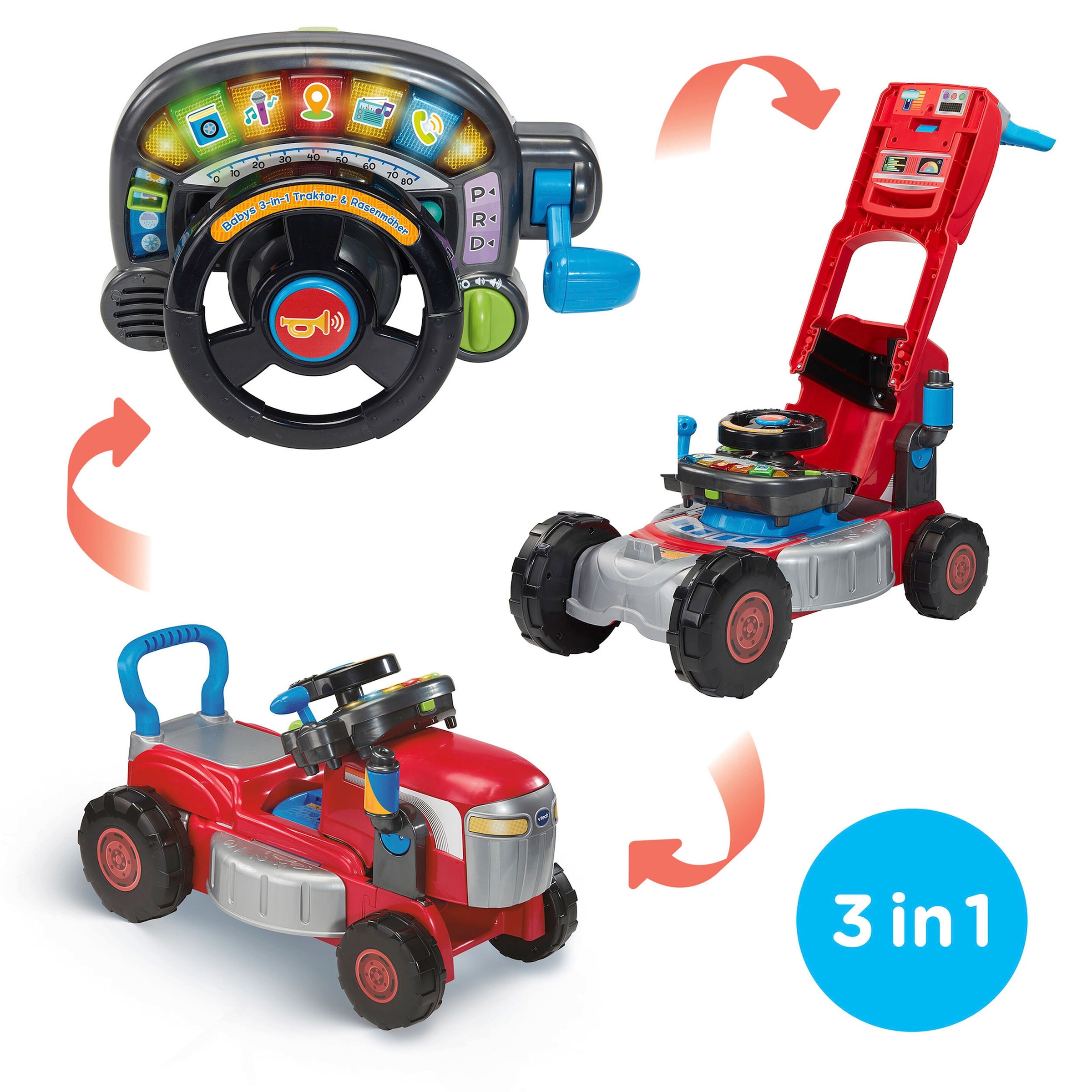 Traktor & Rasenmäher 3in1