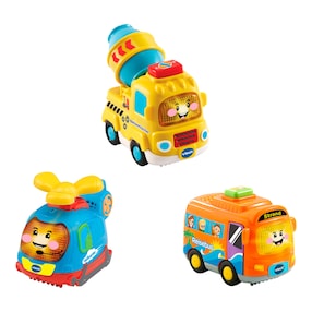 Fahrzeuge 3er Set (Reisebus, Helikopter, Betonmischer)