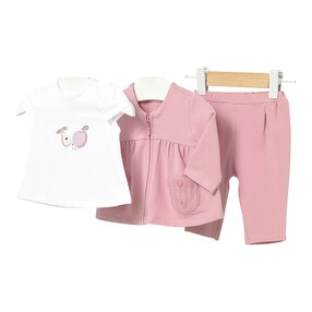 3-tlg. Set T-Shirt, Jacke und Leggings Apfel