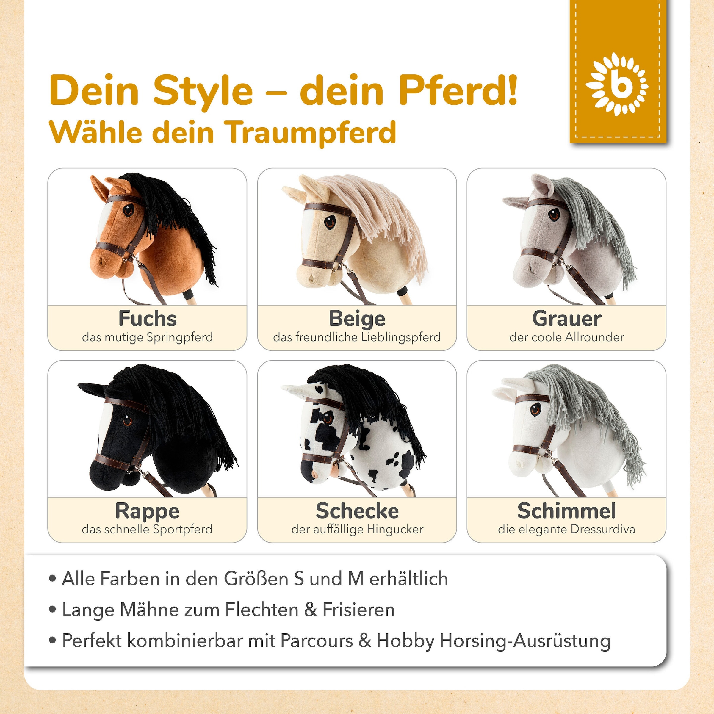 Thumbnail - Bieco Hobby Horse Steckenpferd Fuchs Größe M
