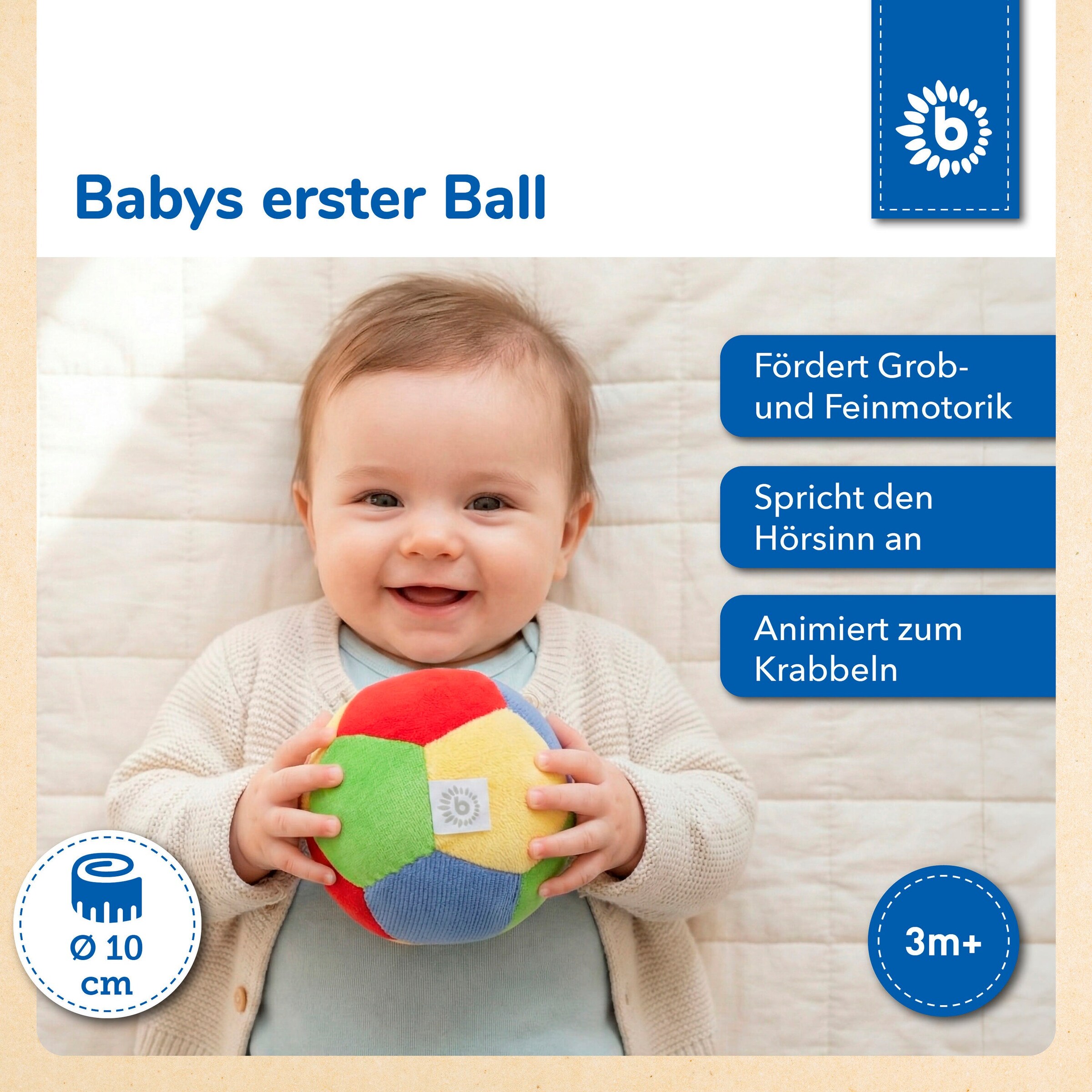 Bieco Ball Kleinkinder mit Rassel - ab 6 Monate